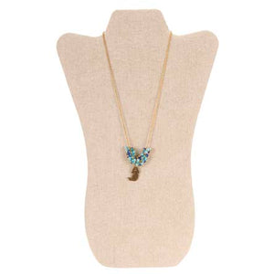 Collar De Cadena Con Cuentas Rodel Y Dije De Sirena