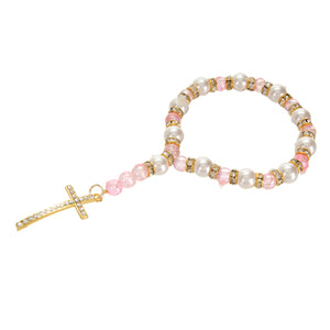 Decenario Con Cuenta Cristal  Rosa