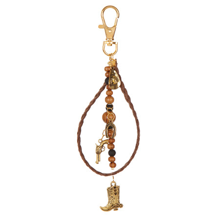 Llavero Vaquero Con Dijes Y Cordón