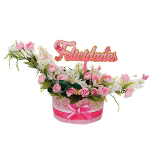 Arreglo Floral  Media Luna Felicidades