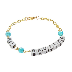 Pulsera Mi Bautizo Con Cuenta De Letra