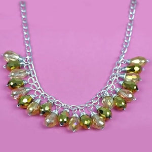 Collar De Moda Alambrismo Con Cristales De Gota
