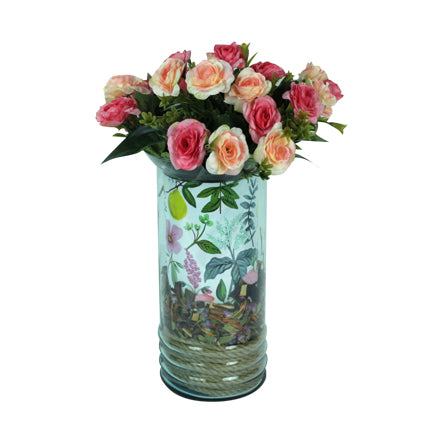 Centro De Mesa Con Floreros De Vidrio
