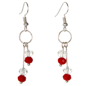 Aretes Largos Con Rondel Cristal