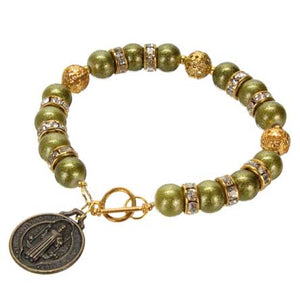 Pulsera Con Perlas Destellos Y Filigrana