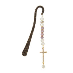Separador De Libros Con Rondel Y Cruz Con Piedra