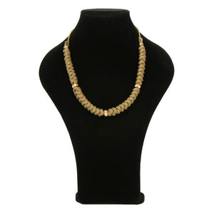 Collar De Cordón Tejido Con Rondel Oro