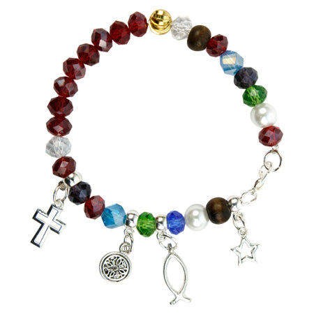 Pulsera Con Rondeles Y Dijes De Plata