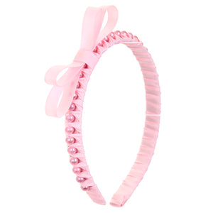 Diadema Rosa Con Perlas