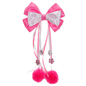 Moño Rosa Con Pompoms