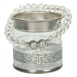 Pulsera Cristal Dije Cruz