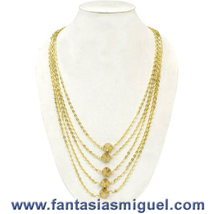 Collar De Picos C/ Cadena Delgada Oro