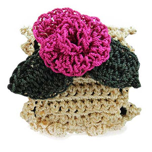Brazalete Tejido Con Flor