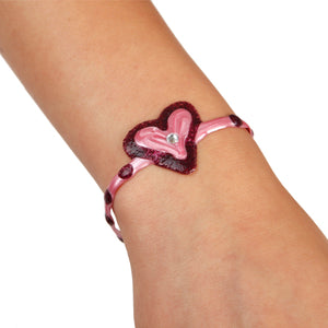 Pulsera Con Corazón De Pintura Textil