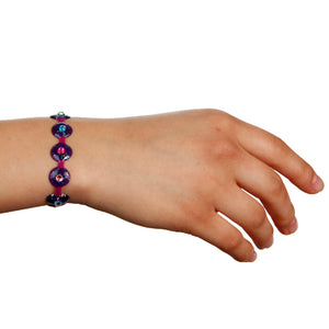 Pulsera De Pintura Textil Y Piedras De Colores
