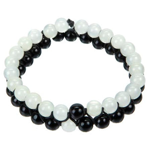 Pulsera Con Cuentas Blanco Y Negro