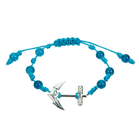 Pulsera De Cordón Con Cuentas Y Ancla