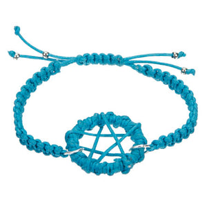 Pulsera Azul Con Cola De Rata Tejida