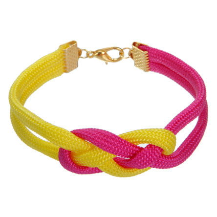 Pulsera De Cordón Paracaídas Rosa/Amarillo