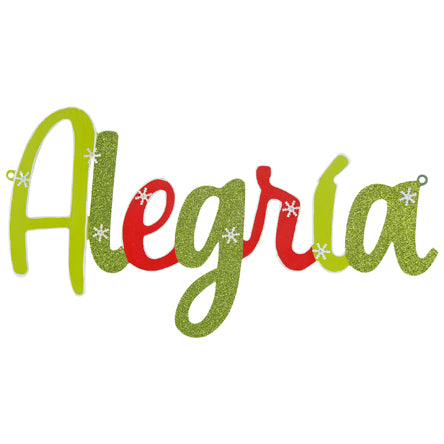 Letrero Alegría Verde/Rojo
