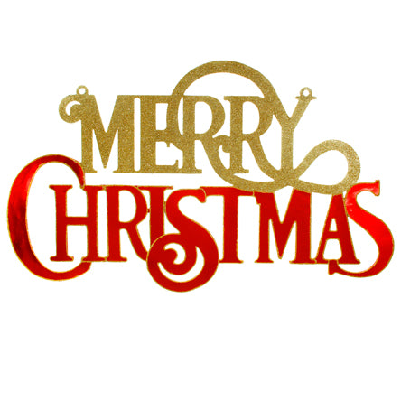 Letrero Merry Christmas Rojo/Oro