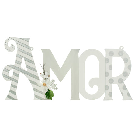 Letrero Amor Blanco/Plata
