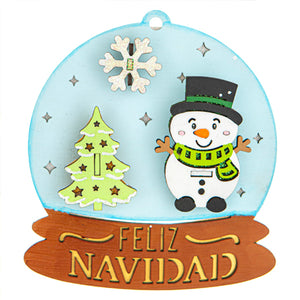 Esfera Muñeco De Nieve Feliz Navidad