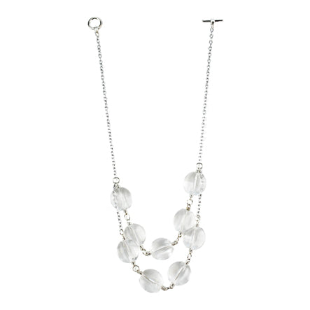 Collar De Cuentas Ovales Cristal Con Cadena