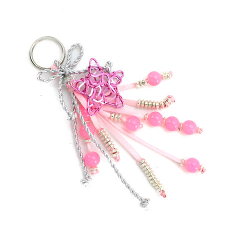 Llavero Rosa-Plata Con Estrella