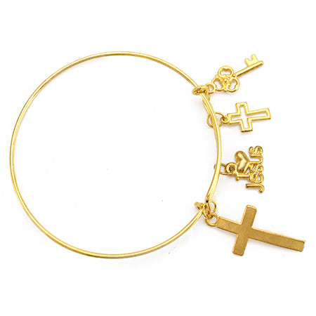 Pulsera Aro Con Dijes De Oro