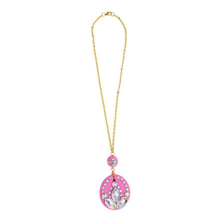 Collar De Cadena Y Cristales Con Fomis