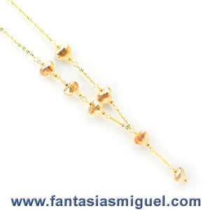 Collar Asimétrico De Corazones Miel