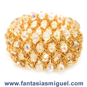 Brazalete De Cadena Y Rondel Cristal Ab