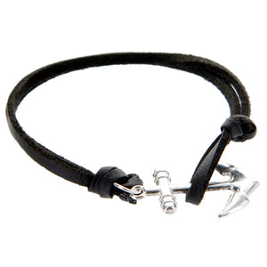 Pulsera Imitación Gamuza Con Ancla