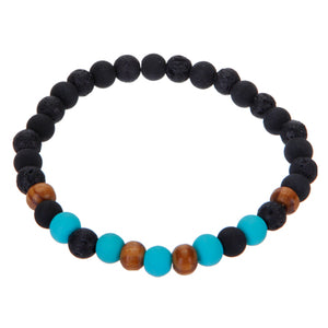 Pulsera Azul/Negro Con Cuentas De Madera