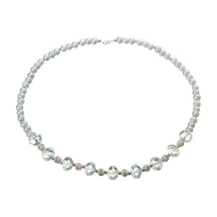 Collar De Perlas Con Rondeles Cristal