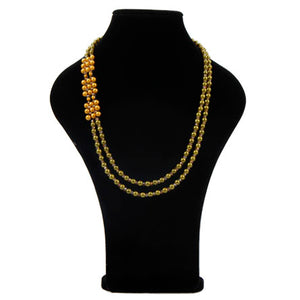 Collar De Perlas Destello Verde-Oro