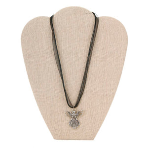 Gargantilla Negro Con Dije De Ángel Plata