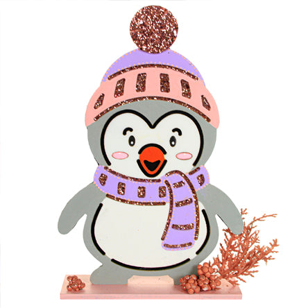 Pingüino Navideño Rosa