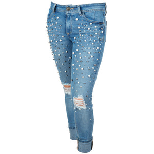 Pantalón Con Aplicaciones De Perlas