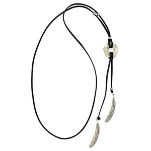 Collar De Cordón Negro Con Dijes Plata