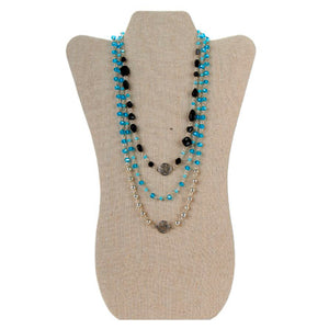 Collar Plata-Turquesa-Morado