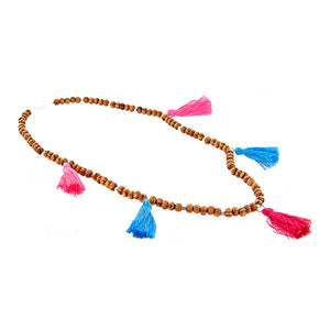 Collar De Madera Con Borlas