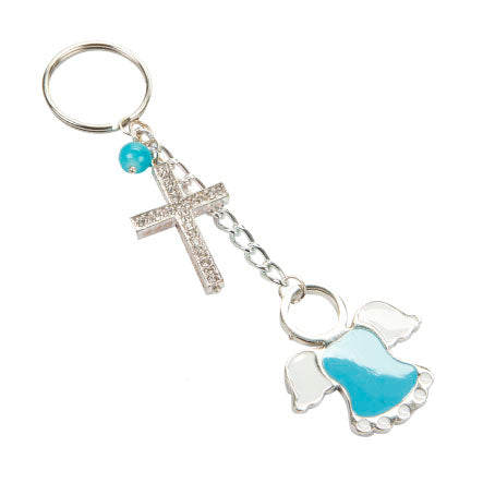 Llavero Cadena Con Dije Ángel Y Cruz
