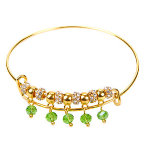 Pulsera De Almabre Oro Con Cristales Esmeralda
