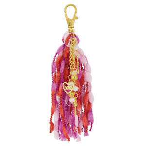 Broche Para Llavero Colgante Estambre Con Dijes Oro