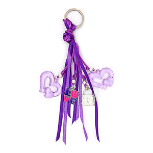 Llavero Morado Con Dijes