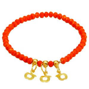 Pulsera Rojo Con Dijes De Manzana