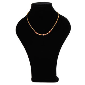 Collar De Cadena Con Perlas De Destelle Café