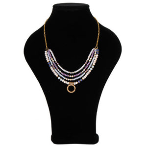 Collar De Cadena Oro Con Rondeles Y Dije Círculo